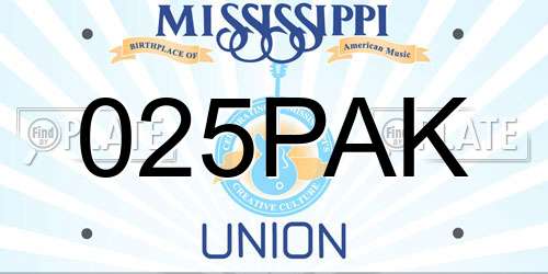 025PAK Mississippi License Plate