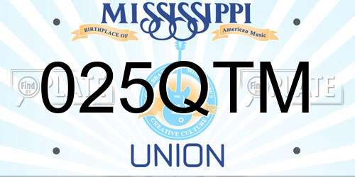 025QTM Mississippi License Plate