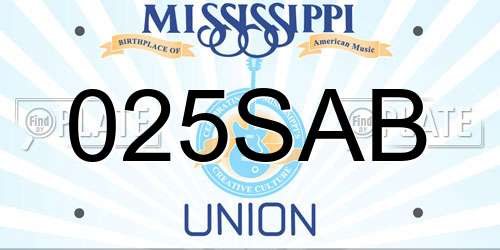 025SAB Mississippi License Plate