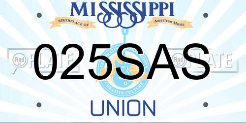 025SAS Mississippi License Plate