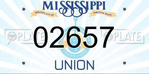 02657 Mississippi License Plate