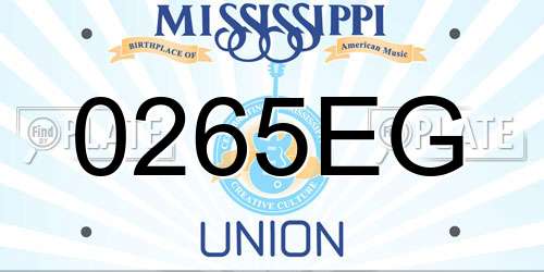 0265EG Mississippi License Plate