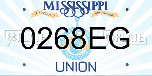 0268EG Mississippi License Plate