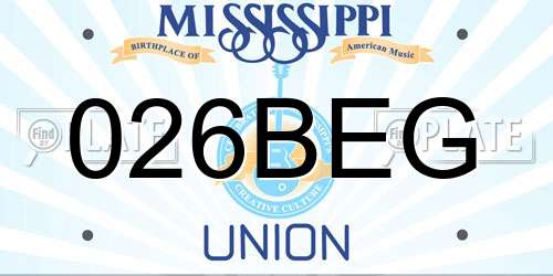 026BEG Mississippi License Plate