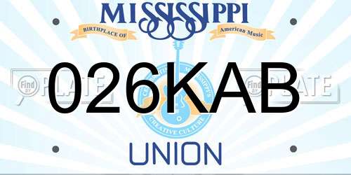 026KAB Mississippi License Plate