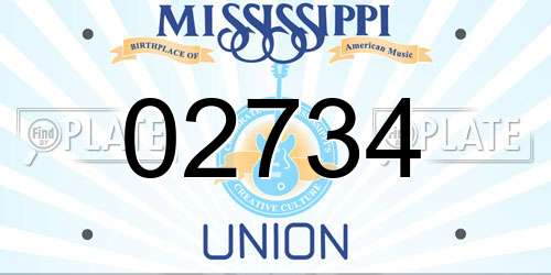 02734 Mississippi License Plate