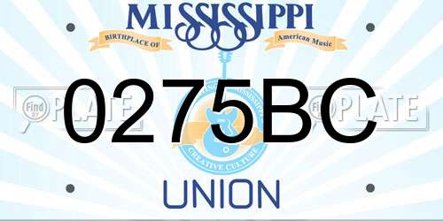 0275BC Mississippi License Plate