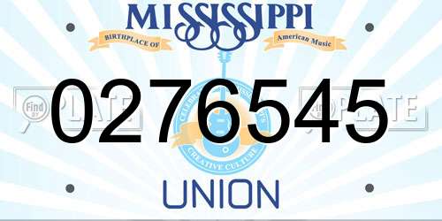 0276545 Mississippi License Plate