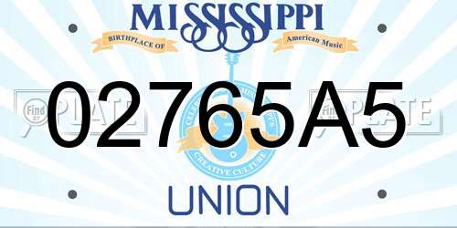 02765A5 Mississippi License Plate
