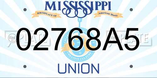 02768A5 Mississippi License Plate