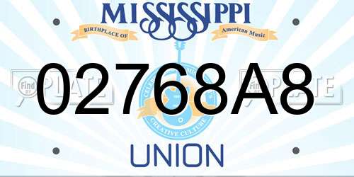 02768A8 Mississippi License Plate