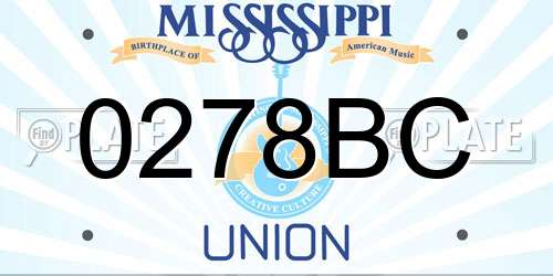 0278BC Mississippi License Plate