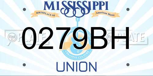 0279BH Mississippi License Plate