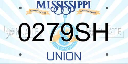 0279SH Mississippi License Plate