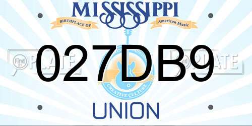 027DB9 Mississippi License Plate