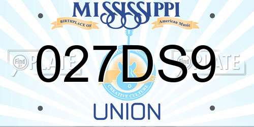 027DS9 Mississippi License Plate