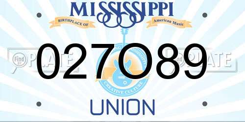 027O89 Mississippi License Plate