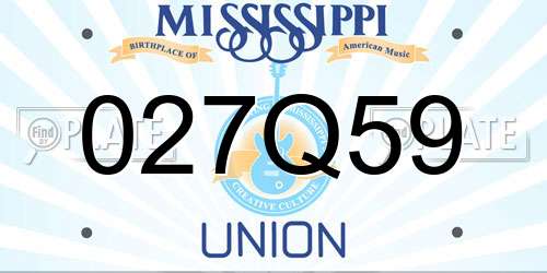 027Q59 Mississippi License Plate