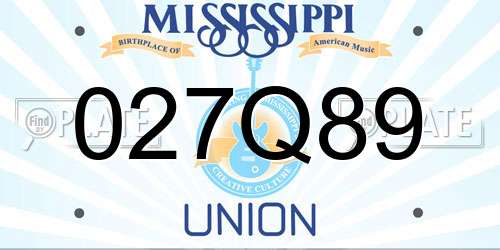 027Q89 Mississippi License Plate
