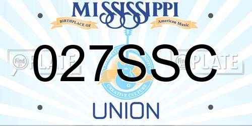 027SSC Mississippi License Plate