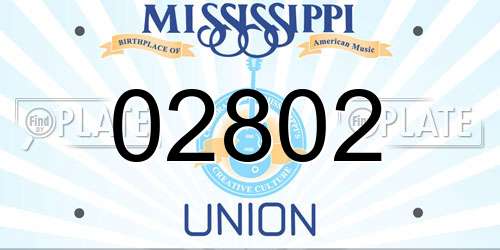 02802 Mississippi License Plate