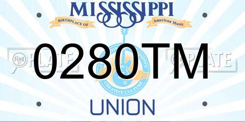 0280TM Mississippi License Plate