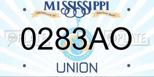 0283AO Mississippi License Plate