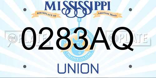 0283AQ Mississippi License Plate