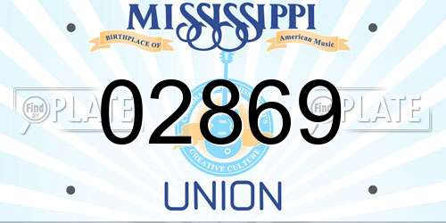 02869 Mississippi License Plate