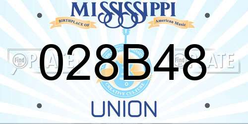028B48 Mississippi License Plate
