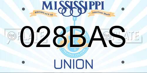 028BAS Mississippi License Plate