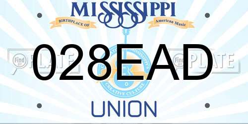 028EAD Mississippi License Plate