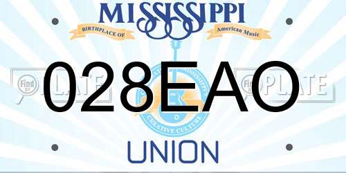 028EAO Mississippi License Plate