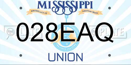 028EAQ Mississippi License Plate