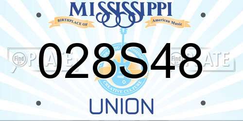 028S48 Mississippi License Plate
