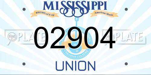 02904 Mississippi License Plate