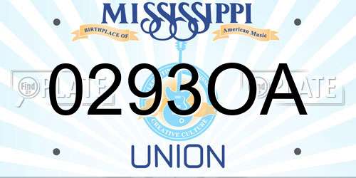 0293OA Mississippi License Plate