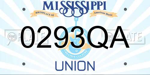 0293QA Mississippi License Plate