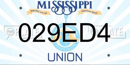 029ED4 Mississippi License Plate