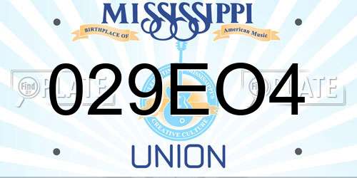 029EO4 Mississippi License Plate