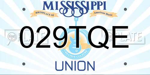 029TQE Mississippi License Plate