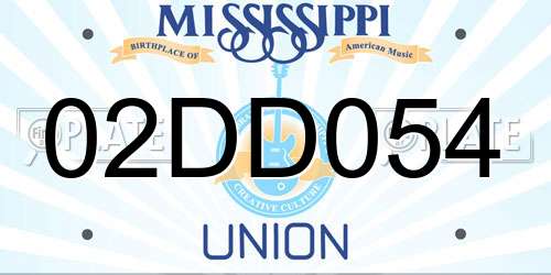 02DD054 Mississippi License Plate