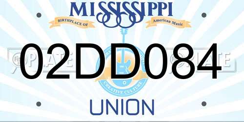 02DD084 Mississippi License Plate