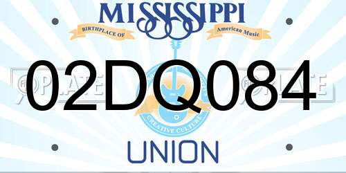 02DQ084 Mississippi License Plate