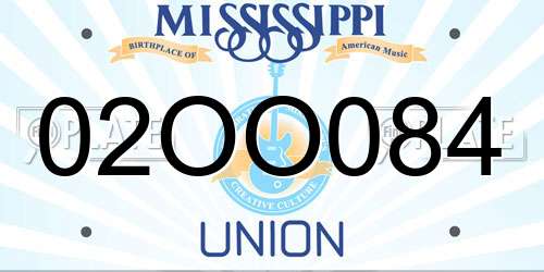 02OO084 Mississippi License Plate
