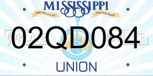 02QD084 Mississippi License Plate