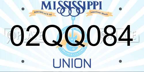 02QQ084 Mississippi License Plate