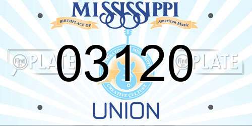 03120 Mississippi License Plate