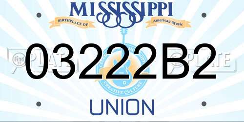 03222B2 Mississippi License Plate