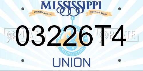 03226T4 Mississippi License Plate